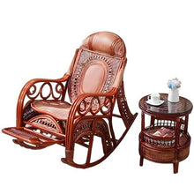 Chinese Rattan Lounge Chair, Rocking Chair for Patio, Garden Balcony Hand-Woven Rattan Chair, Let You Enjoy Relaxing(Red,160 * 100 * 68cm)