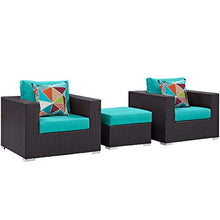 Ergode Convene Outdoor Sectional Set | Durable Rattan & Aluminum Frame | Weather-Resistant Cushions | Includes Ottoman & Armchairs