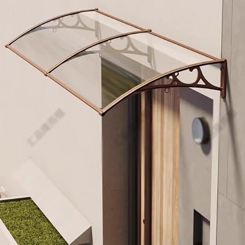 SPXTOM Outdoor Protection Hollow Shee, Entryway Awning, Polycarbonate, Window Awnings with Bracket, UV Rain Snow Sunlight, Easy to Assemble, for Porch/Patio/Deck(B,60 * 400cm)