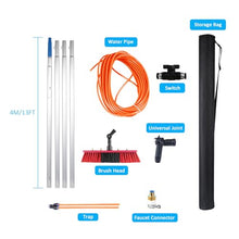 Water Fed Telescopic Brush Photovoltaic Panel Cleaning Tool 30Cm Brush Head for Cleaning photovoltaic and Solar Panels and Other Cleaning Activities