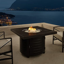 Fire Sense Yorke Propane Gas Fire Pit Table, 55,000 BTU, Antique Bronze