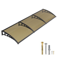 NEBAIKA Awning for Door Entrance 60x95 – Upgraded Seamless Integrated Polycarbonate Window Awnings Exterior with ABS Bracket, UV Protection Rain & Snow Over Door Awning for House Patio Porch