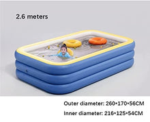 Inflatable Pool Family pool Blue 3 Ring Inflatable Paddling Pool Blow Up Pool Perfect For A Summer Pool Party Quick Set Above Ground Swimming Pool Summer Water Party ( Color : Blue , Size : 2.6m )