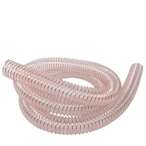 Heavy PU Dust Collection Hose, Flexible Clear PVC Fume Collection Hose, Dust Retractable for Factory/Indoor/Office/Mall Ventilation, Carpentry Vacuuming(2m,400mm)