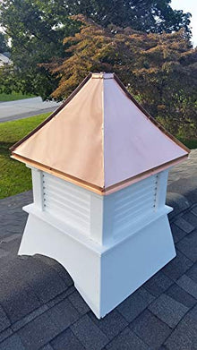 Accentua Olympia Cupola 24 in. Square 38 in. High White with Copper Roof