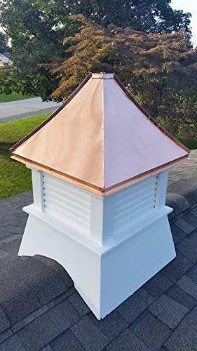 Accentua Olympia Cupola 24 in. Square 38 in. High White with Copper Roof