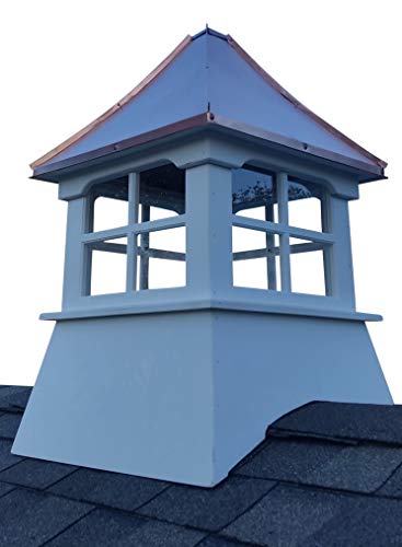 Accentua Charleston Cupola 24 in. Square 39 in. High White with Copper Roof