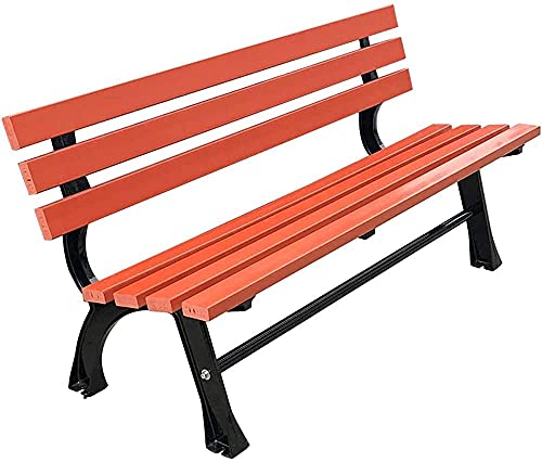 Rsmmpqa Park Terrace Bench Outdoor Bench, Weatherproof Garden Bench with Cast Aluminum e and Anticorrosive Plastic Wood, 2-3 Seat (Size : 120X38X73CM) ()