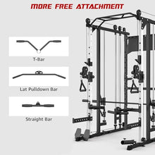 Liksodo Smith Machine 2000LBS Squat Rack with LAT-Pull Down & Cable Crossover White