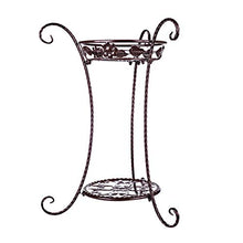 SIDUFHAOPKLL European Double-Layer Wrought Iron Flower Stand Pot Shelf Balcony Living Room Rack