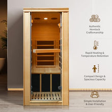 RIGO 1-Person Infrared Sauna Indoor Hemlock Wood Low EMF 980W