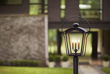 Hinkley Yale Large Outdoor Three Light Post Mount Lantern, Black Finish