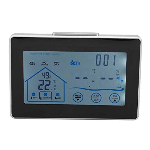 Digital Hygrometer, Indoor Outdoor Thermometer to Monitor Temperature with Remote Sensor Weather Forecaster