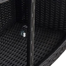 Black Poly Rattan Hot Tub Surround with Adjustable Height and Built-in Storage for Outdoor Privacy and Modern Style