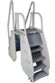 Confer Plastics 9300 Roll-2-Guard Modular & Adaptable Above Ground Pool Entry System (9300 with Step-1X-B Blue Treads)