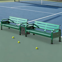 JOSOGO All-Aluminum Weatherproof Outdoor Bench, Heavy Duty No-Rust Aluminum Frame, Non-Slip Foot Caps, for Sports Courts, Patios and Community Areas(Style9)