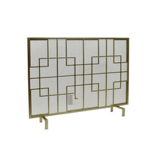 Fireplace Screen Nordic Iron Fireplace Divider Screen, Domestic Fire Screen with Mesh, Fireplace Fence Fireplace Screen (Color : A)