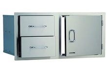Bull Outdoor Products 55875 38" Door/Drawer Combo – 304 16 Gauge Stainless Steel, Soft Close Drawers, Double Walled Door, Access for Propane Tanks, Rust Resistant Outdoor Kitchen Storage