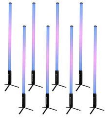 Rockville 8X Rock Saber Black Rechargeable DJ/Stage Pixel Tube Lights