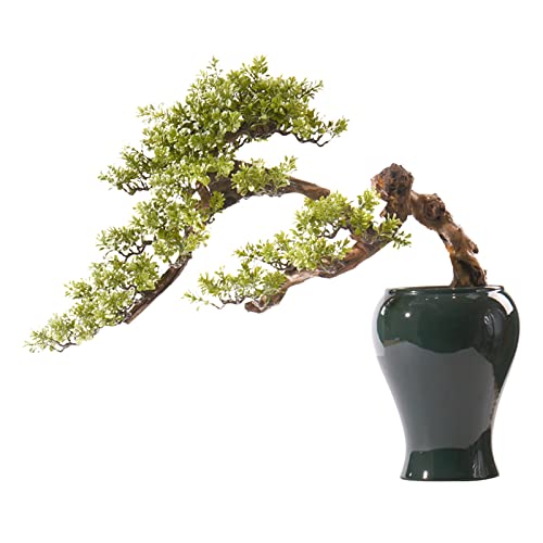 Artificial Bonsai Bonsai Tree Large Chinese Artificial Bonsai Tree Living Room Office Desktop Decoration Fake Bonsai Fake Tree Home Decoration Plant Potted with Ceramic Flowerpot for Home Office
