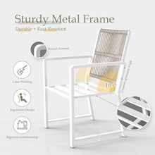 Coreporch Outdoor Patio Dining Chair, 400 Lbs, White, Set of 4
