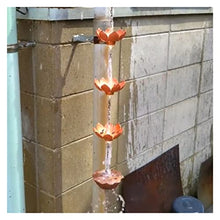 LZPHGB Rain Chain, Rain Chains for Downspouts Chain for Gutters Villa Homestay Roof Red Copper Water for Heavy Diversion Plate for Exterior Gutters,K