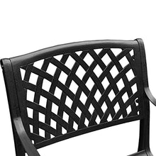 Oakland Living Modern Ornate Outdoor Aluminum Patio Dining Set with Six Chairs Black