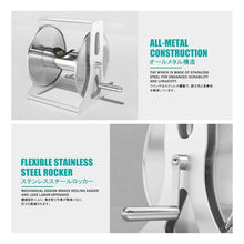 HBOOMOEM Portable Wall/Floor Mounted Metal Water Hose Reel，Water Hose Storage Rack with 360° Rotatable Handle，Suitable for Outdoor Yards, Patios, Homes, Driveways.(Water Gun Type,40m)