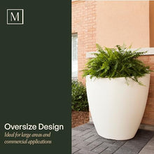 Mayne Modesto 30in Round Modern Planter, Neptune Blue