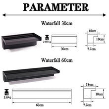 Waterfall Fountain Outdoor, 316 Stainless Steel Pond Waterfall Blade for Garden, Pond Waterfall Cascade, Waterfall Spillway for Pool Water Features (30/60cm)(Color:Black,Size:60cm)
