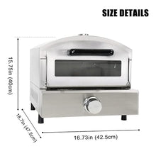 Portable and Gas Fired Pizza Oven with Thermometer,Outdoor Gas and Fired Pizza Oven in Stainless-SteelGas Pizza & Food Outdoor Oven for Camping, Backyard, Tailgating