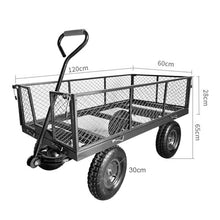 USZWBY Heavy Duty Garden Cart - Mesh Steel Dump Trailer Tow, 4-Wheel Outdoor Yard Wagon for Lawn & Gardening, Pink, 96X50X55Cm - Durable & Versatile Tool for(Pink-96X50X55Cm)