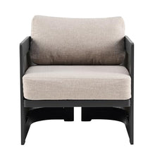 Christopher Knight Home Arden Aluminum Outdoor Club Chairs Set of 2, Modern Patio Accent Chairs with Mesh Panels and Removable Cushions, Ergonomic Armchair for Garden/Poolside/Balcony, Beige + Black