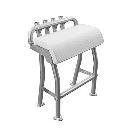 Dolphin T Tops 29" Leaning Post Bench Seat with 4 Rod Holders White