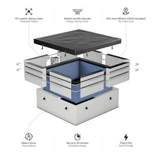 Wave Garda Eco-Foam Hot Tub | Square Energy-Efficient Outdoor Spa with 90 Bubble Jets, Built-in Heater, WiFi App Control and Insulated Cover | Pebble White | 6 Person | Standard