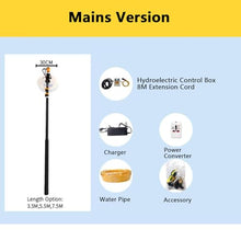 Ostreemaner Photovoltaic Panel Cleaning Brush-Single Head,30cm Diameter Brush Head,40mm Telescopic Rod Diameteradjustable Cleaning Angle/Speed/Water Pressure,Mains Power,7.5M
