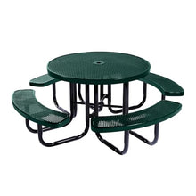 COATEDOUTDOORFURNITURE 46In Round Picnic Table, Textured Dark Green