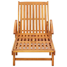 WANGKENSU Outdoor Wood Lounge Chaise,Patio Lounger for Pool,Beach Chair,Outdoor Bed,2 Piece Sunlounger Set with Table Solid Acacia Wood (Brown 78.3" x 26.4" x 11.8 (L x W x H))