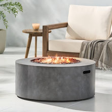 Dancongtea 32" Round Iron Fire Pit Stone Gray 40,000 BTU