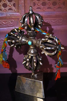 Generic Tibetan Temple Collection Skull Head Cross Nine Shares Vajra Magic Weapon