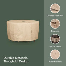 Covermates Ultima Round Table/Chair Cover 108D x 30H Heavy Duty Tan