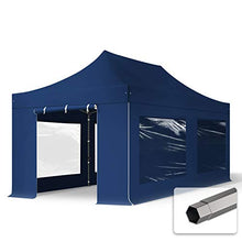 TOOLPORT 10x20 ft PES 750 Pop Up Canopy Tent, Steel, Blue
