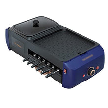 YYDS Hot Pot Smokeless Electric Barbecue Grill Hot Pot Integrated Household Barbecue Pot Automatic Rotation Worry-Free Skewers Electric Grill (Color : Blue)