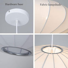 zhongheng Italian Simplicity Style Silkworm Cocoon Pendant Light Post Modern Single Head Lantern Flat Shape Lamp White for Caffe House Dining Room Showroom Hollow Hanging Luminaire(23.6in)