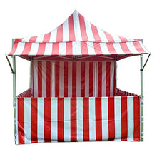 TentandTable Instant Carnival Outdoor Canopy Pop Up Tent with Side Walls 10x10 Red Striped Red