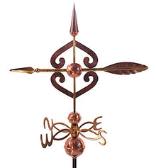 Dalvento 408C Scrolled Arrow Weathervane Pure Copper Directionals and Globes, Large