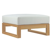 Modern Contemporary Urban Design Outdoor Patio Balcony Ottoman, White, Wood