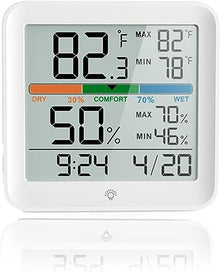 JDXQBLD Multifunction Weather Station, Temperature Humidity Sensor Clock Backlight Bedroom Baby Room Digital Temperature Monitor Home Life High-Precision Sensor