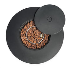 GDFStudio 30" Round Propane Fire Pit Table, 50000 BTU Outdoor Gas Heater with Steel Top & Wicker Base, for Patio, Deck, Garden, Black