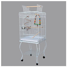 QTBH Flight Cage Pet Interactive Racks and Movable Parrot Cages are Suitable for Canaries Small Parrots, Finches, Love Birds and Parakeets Bird Cage (Color : White)